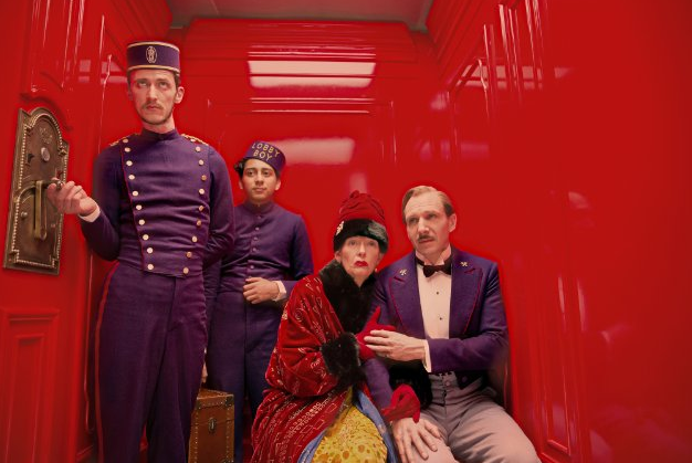 From left to right: Paul Schlase, Tony Revolori, Tilda Swinton and Ralph Fiennes.